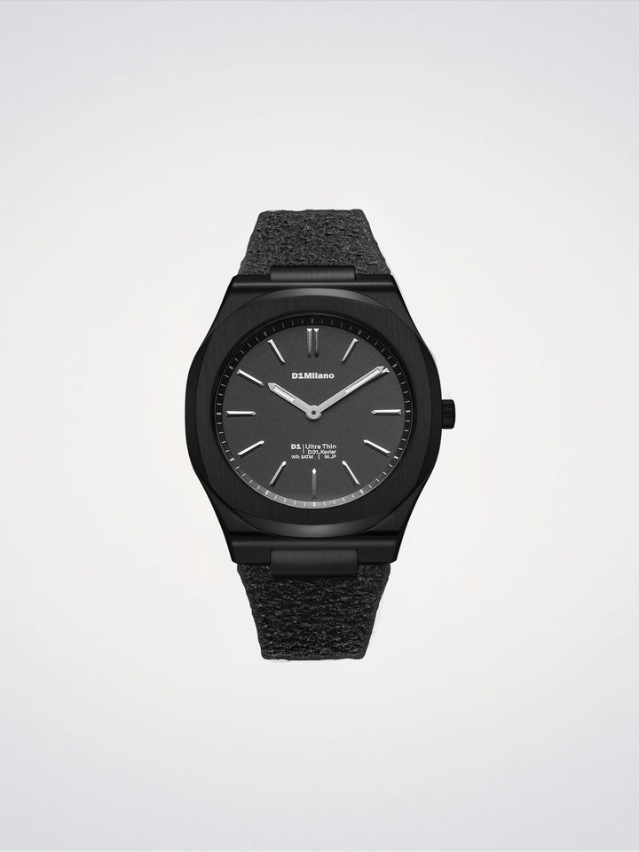 D1 Milano Musta Kevlar Ultra Thin Kello 39 mm D1-UHKJ01