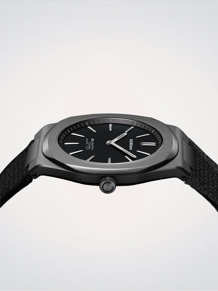 D1 Milano Musta Kevlar Ultra Thin Kello 39 mm D1-UHKJ01