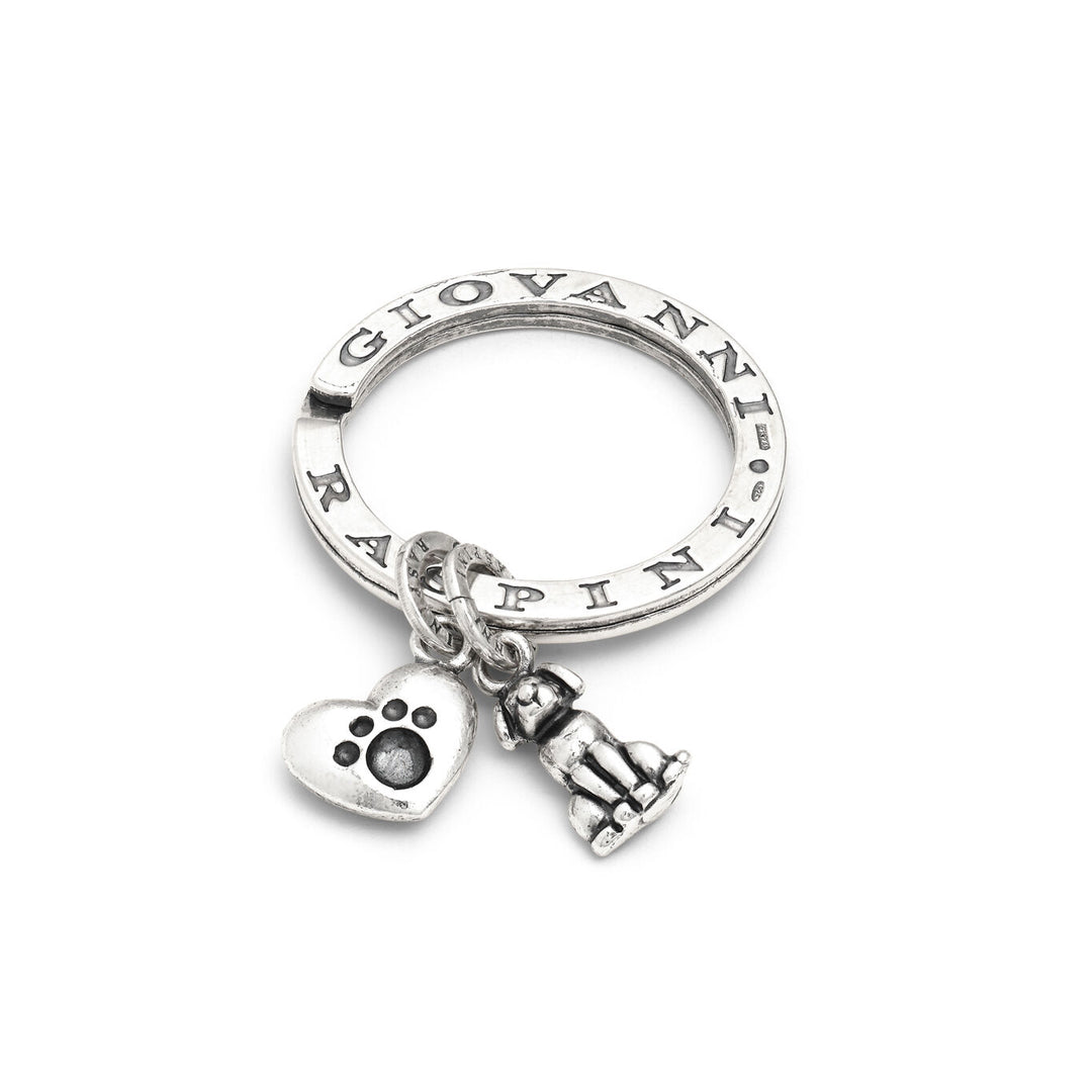 Łapy Giovanniego Raspiniego i brelok do kluczy z miłością Srebrny 925 brelok do kluczy X01407