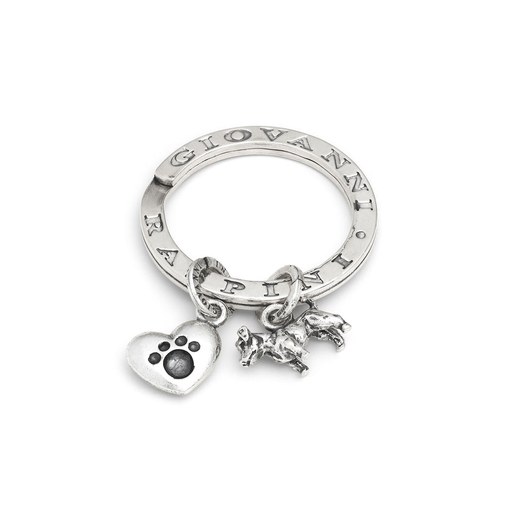 Giovanni Raspini Schlüsselanhänger „Jack Russel and Love“ Schlüsselanhänger aus 925er Silber X01408