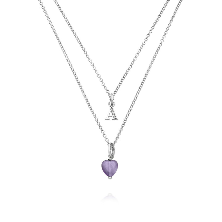 Giovanni Raspini ketting kostbaar geschenk brief aan Ketting in 925 zilver, amethist en zirkonen X01494