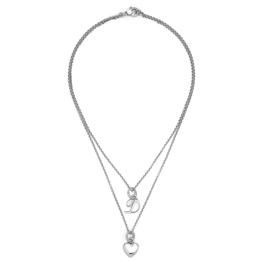 Giovanni Raspini ketting met hart en letter D 925 zilveren ketting X01567