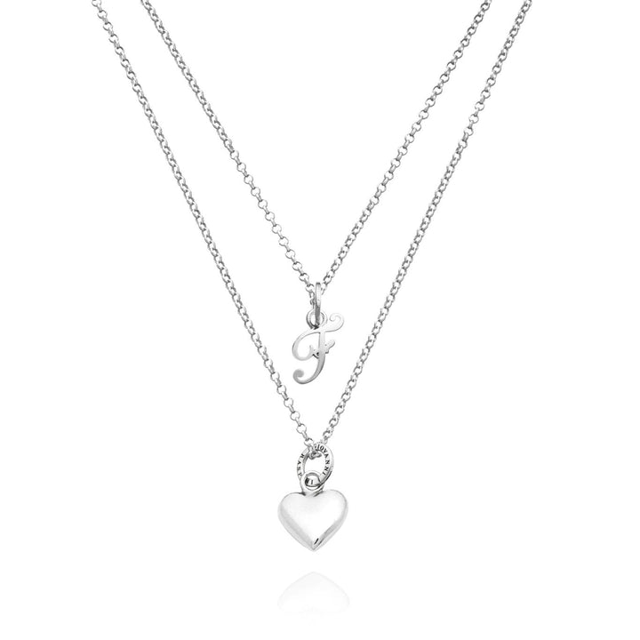 Giovanni Raspini sydän ja kirjain f kaulakoru 925 hopea kaulakoru X01565