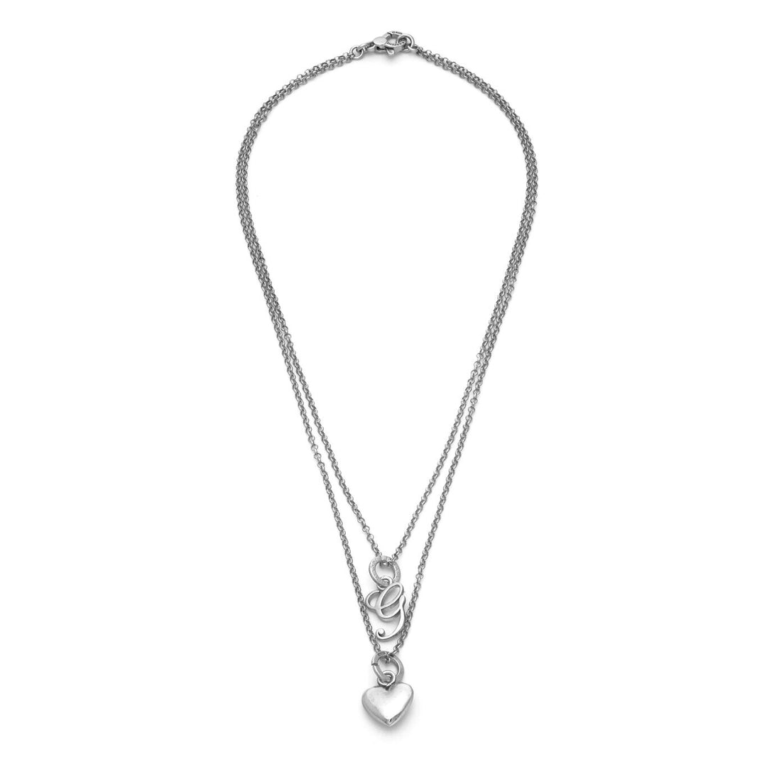Giovanni Raspini colier inimă și litera g Colier Argint 925 X01564