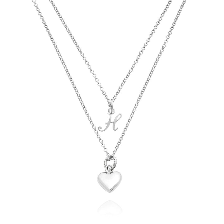Giovanni Raspini ketting met hart en letter h 925 zilveren ketting X01563
