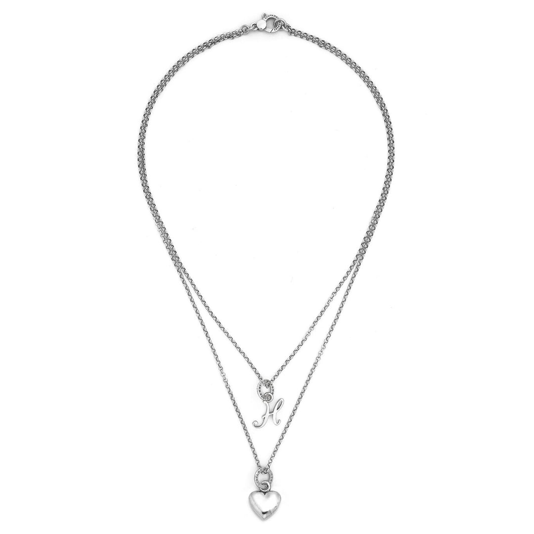 Giovanni Raspini ketting met hart en letter h 925 zilveren ketting X01563