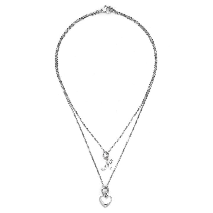 Giovanni Raspini ketting met hart en letter h 925 zilveren ketting X01563