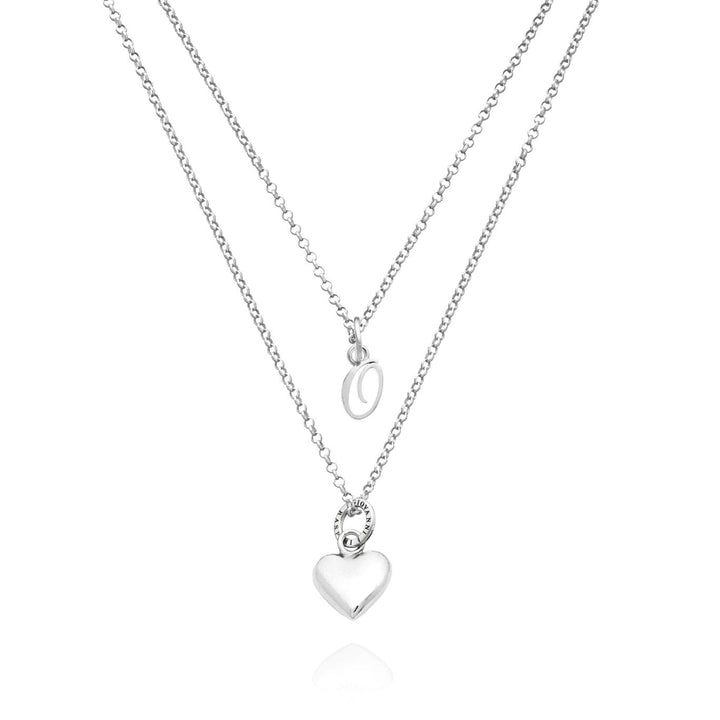 Giovanni Raspini hart- en letterketting of 925 zilveren ketting X01556