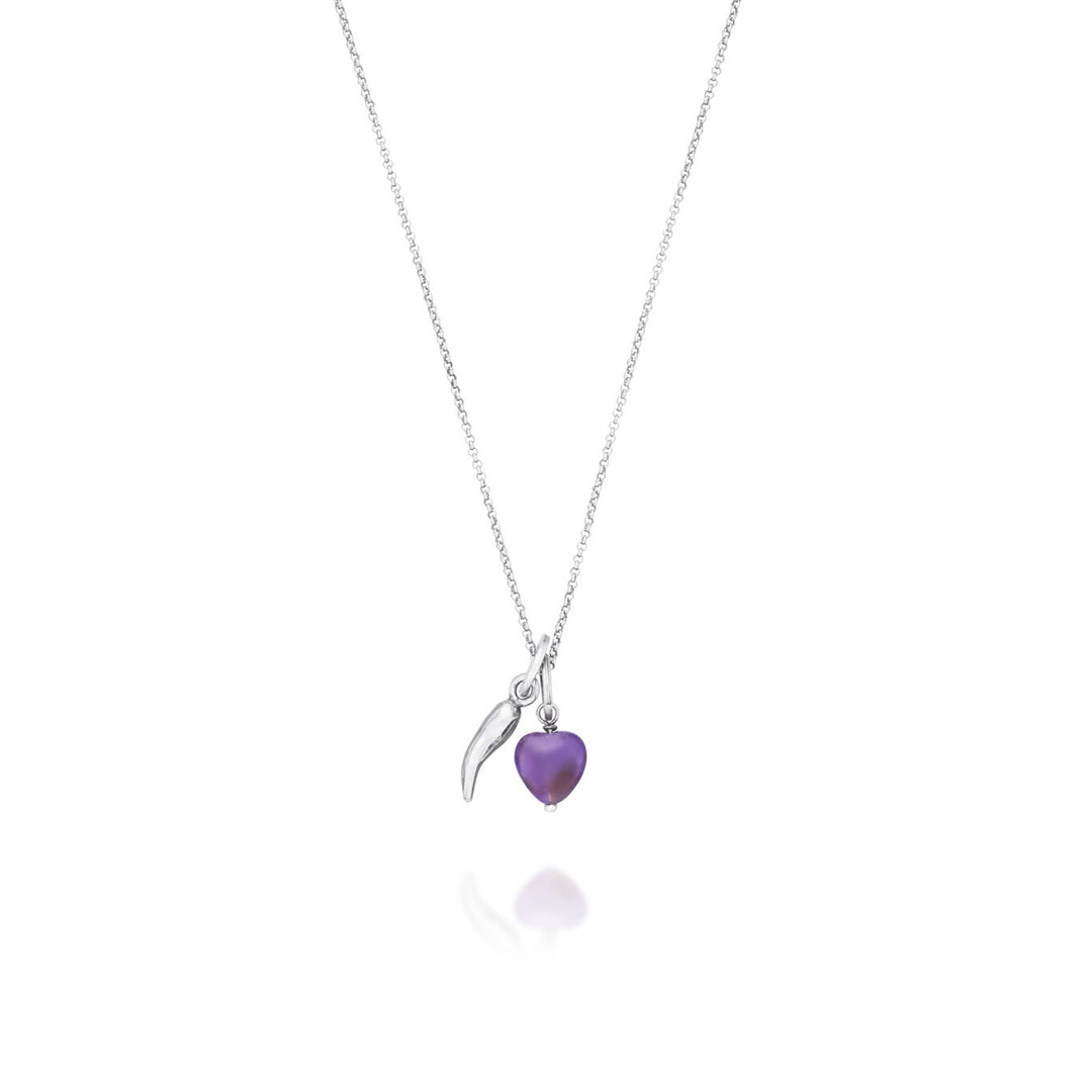Collier coeur améthyste Giovanni Raspini Collier en argent 925 et améthyste X01702