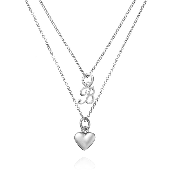 Collar Giovanni Raspini Corazón y Letra B plata X01771