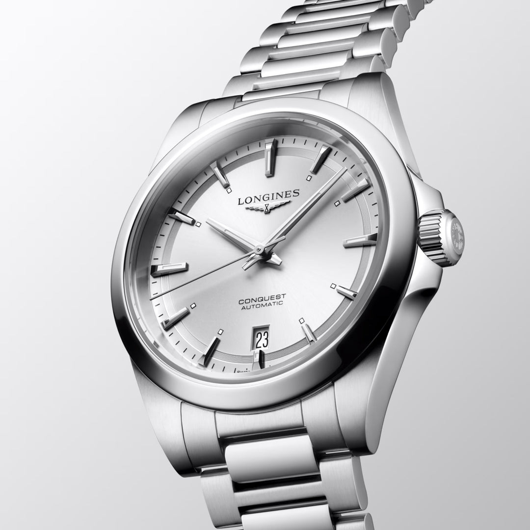 Longines Conquest 38mm stříbrné automatické ocelové hodinky L3.720.4.72.6