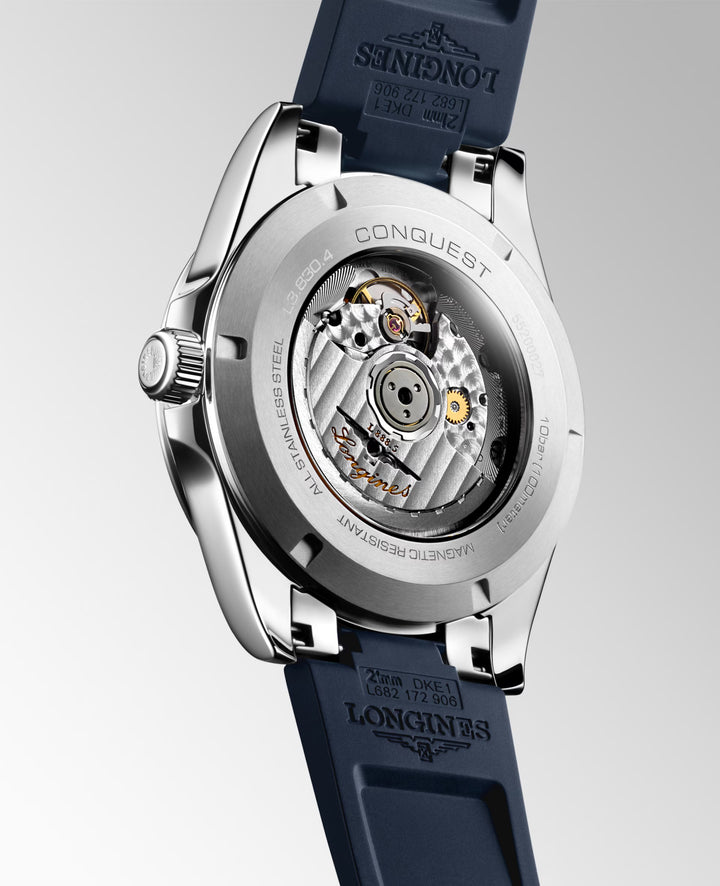 Longines orologio Conquest 41mm blu automatico acciaio L3.830.4.92.9