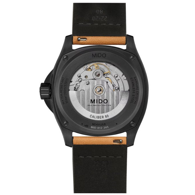 Mido ur Multifort TV Big Date 40mm automatisk grå stål sort PVD finish M049.526.36.081.00
