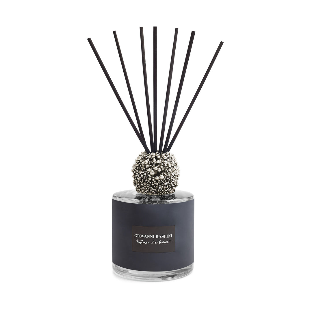 Giovanni Raspini Perlage Diffuser - Nero Divino hemdoft med vit bronsdekoration - XB0144