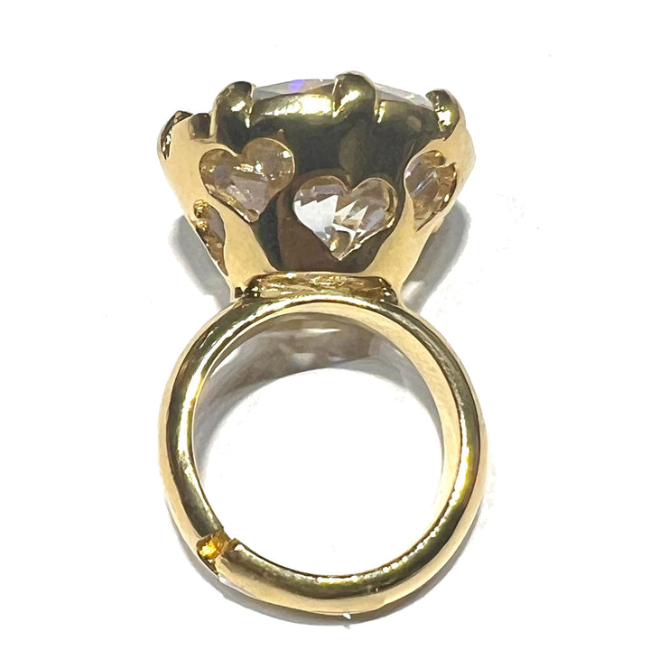 Federica Rossi Cocktailring brons PVD finish 18 karat guld kristall FR.AN.02