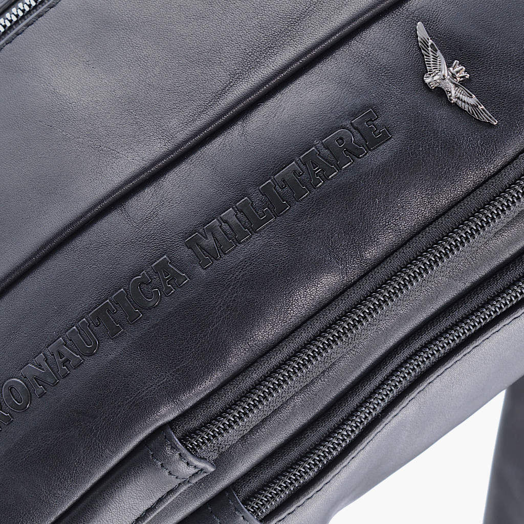 Aeronautica Militare Geanta de umar din piele Thunder line AM462-BL