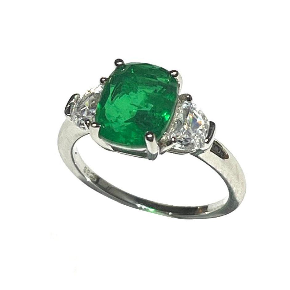 AP Coral ring Hollywood Diva Style 925 sølv rhodium finish quartz emerald AN2439S - Capodagli 1937