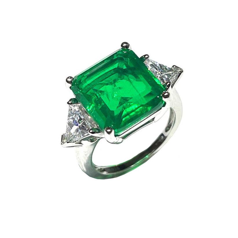 AP Coral ring Hollywood Diva Style 925 sølv rhodium finish quartz emerald AN62CG - Capodagli 1937