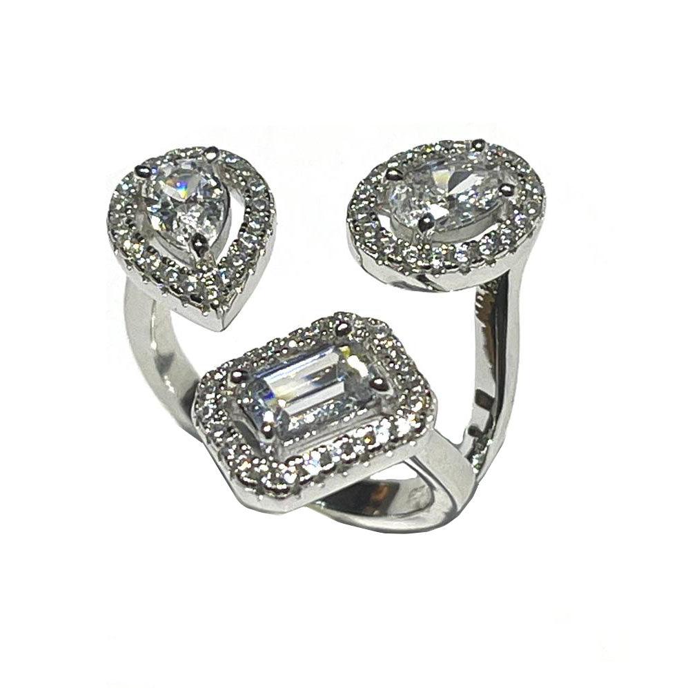 AP Coral ring Trilogy Nedbrudt sølv 925 cubic zirconia AN09BN - Capodagli 1937