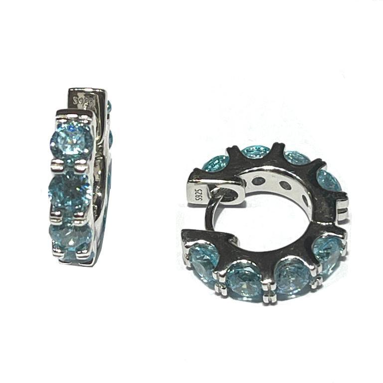 AP Coral hoop øreringe Hollywood Diva Style 925 sølv rhodium finish cubic zirconia himmel OR26EXAQ - Capodagli 1937