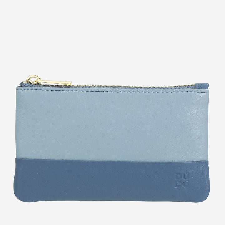 Porta-chaves de couro colorido DUDU para homens e mulheres, formato sachê com zíper