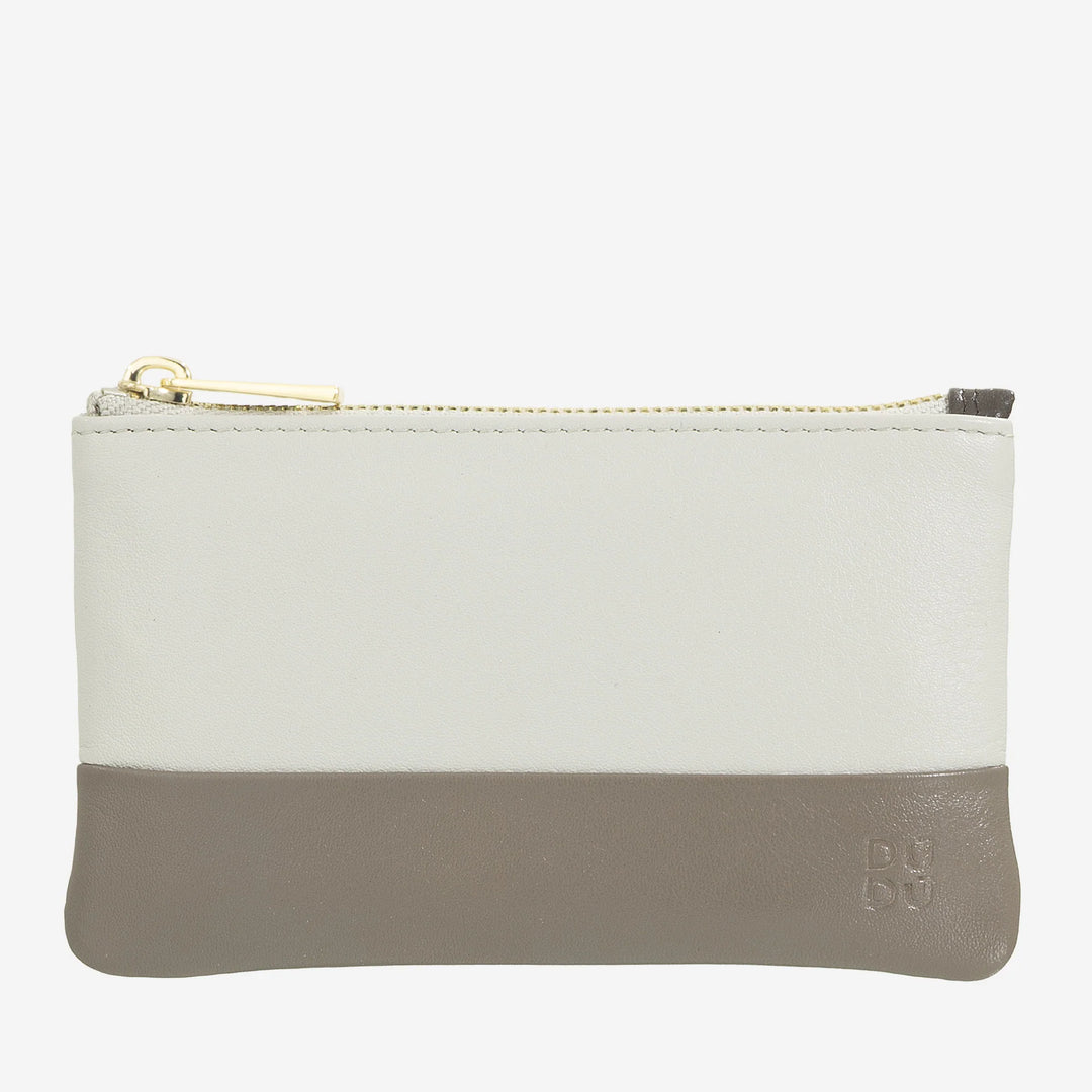 DUDU Nøgleetui i farvet læder til mænd og kvinder, poseformat med lynlås