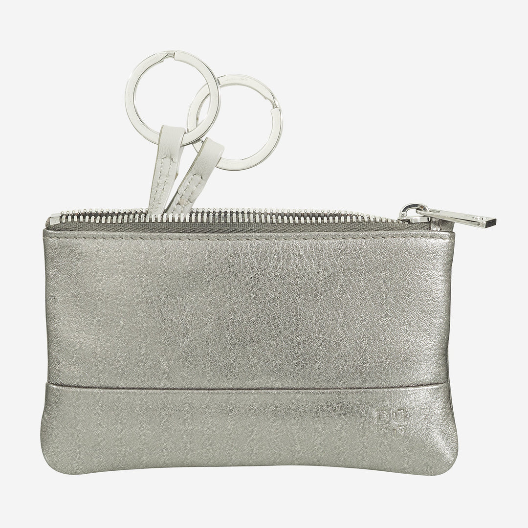 DUDU Nøgleetui i farvet læder til mænd og kvinder, poseformat med lynlås