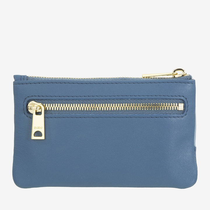 Porta-chaves de couro colorido DUDU para homens e mulheres, formato sachê com zíper