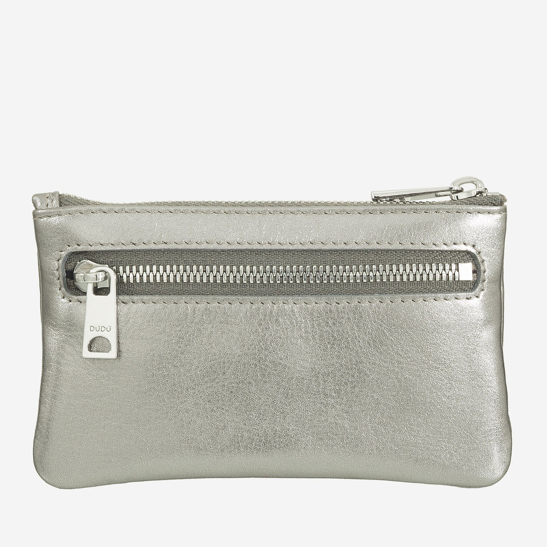 DUDU Nøgleetui i farvet læder til mænd og kvinder, poseformat med lynlås