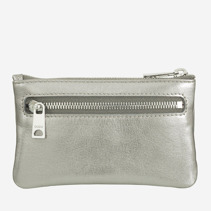 DUDU Nøgleetui i farvet læder til mænd og kvinder, poseformat med lynlås