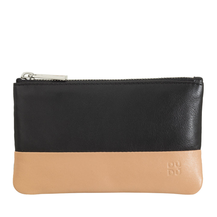 DUDU Husa chei din piele colorata pentru barbati si femei, format pliculet cu fermoar