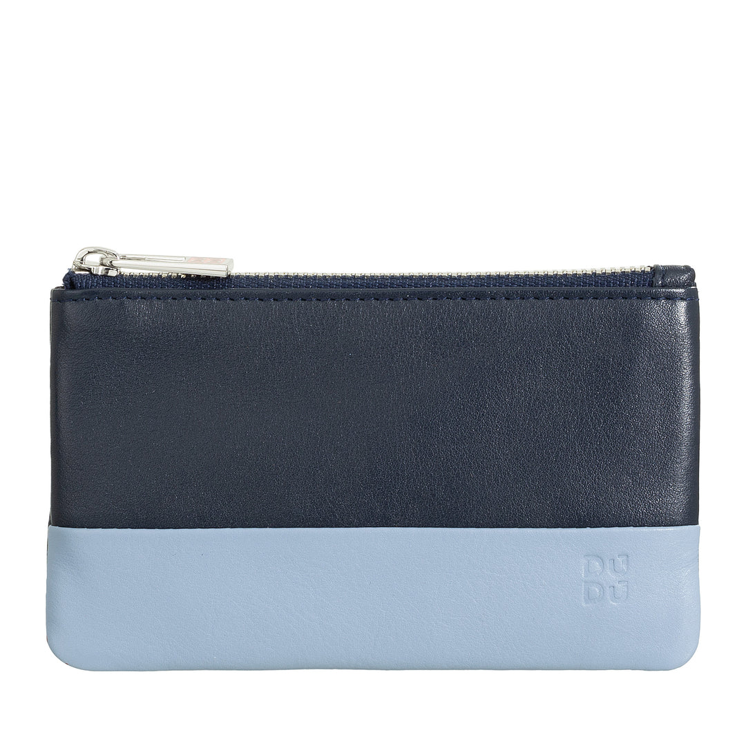 DUDU Husa chei din piele colorata pentru barbati si femei, format pliculet cu fermoar