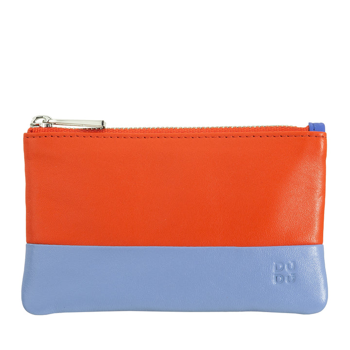 DUDU Husa chei din piele colorata pentru barbati si femei, format pliculet cu fermoar