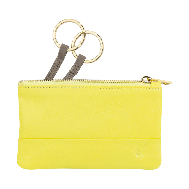 DUDU Barevné kožené pouzdro na klíče pro muže a ženy, formát sáčku se zipem