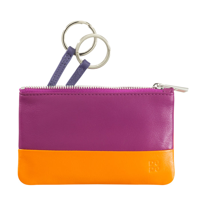 DUDU Nøgleetui i farvet læder til mænd og kvinder, poseformat med lynlås