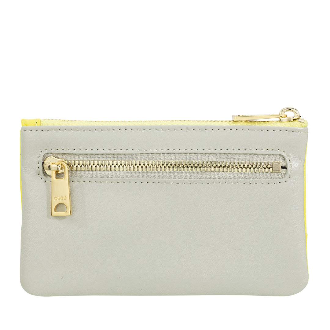 DUDU Barevné kožené pouzdro na klíče pro muže a ženy, formát sáčku se zipem