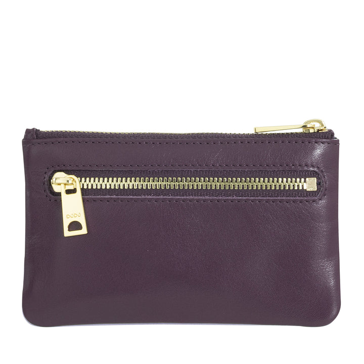 DUDU Gekleurd leren sleuteletui voor dames en heren, zakjeformaat met ritssluiting