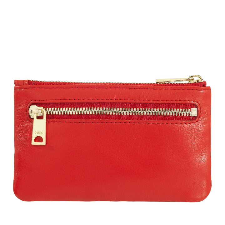 DUDU Husa chei din piele colorata pentru barbati si femei, format pliculet cu fermoar