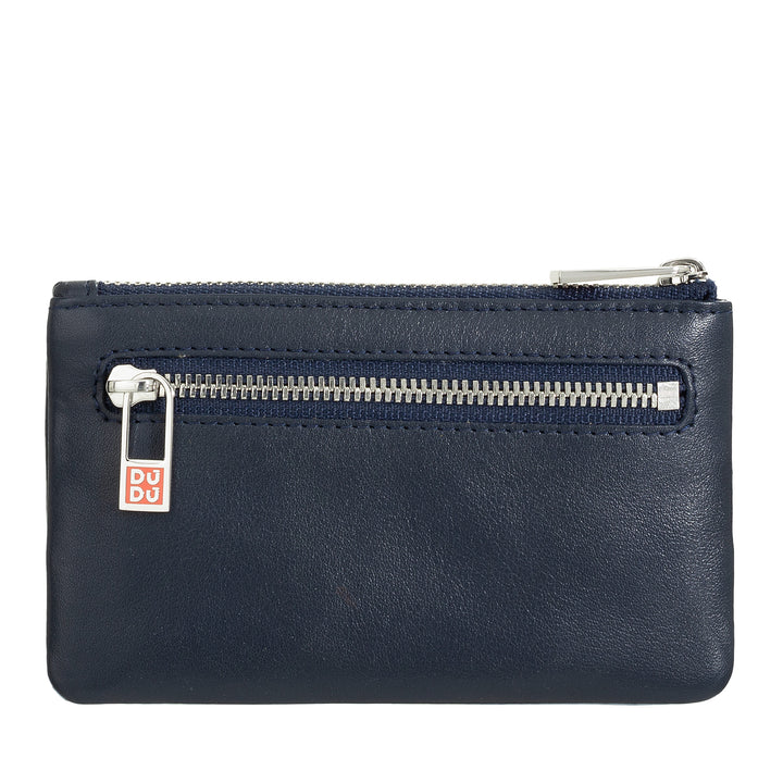 DUDU Husa chei din piele colorata pentru barbati si femei, format pliculet cu fermoar