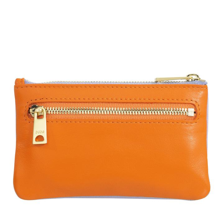 DUDU Nøgleetui i farvet læder til mænd og kvinder, poseformat med lynlås