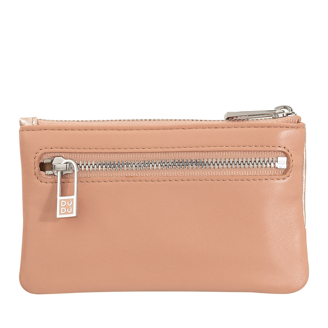 DUDU Nøgleetui i farvet læder til mænd og kvinder, poseformat med lynlås