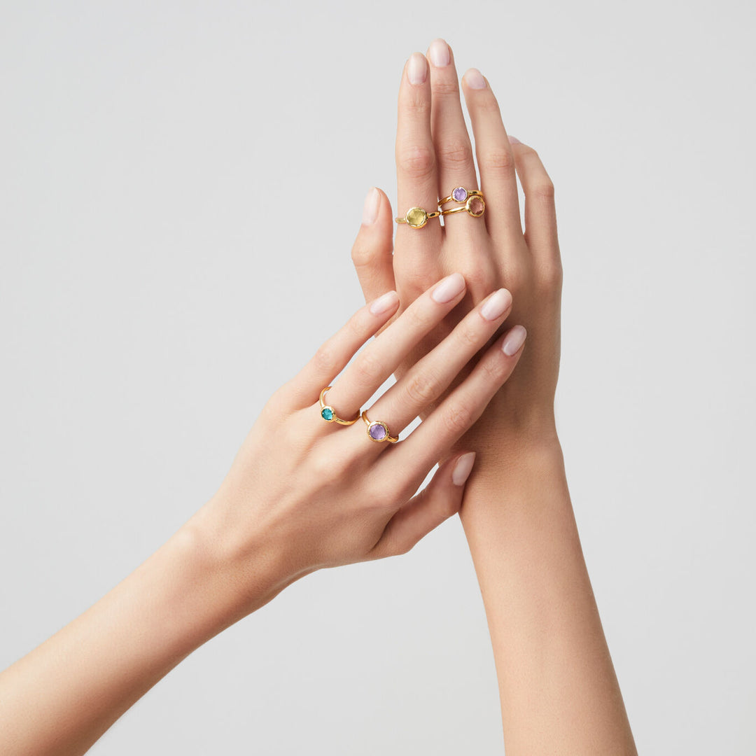 Giovanni Raspini Cipra ring 925 silver PVD gult guld finish kristall 12125-14