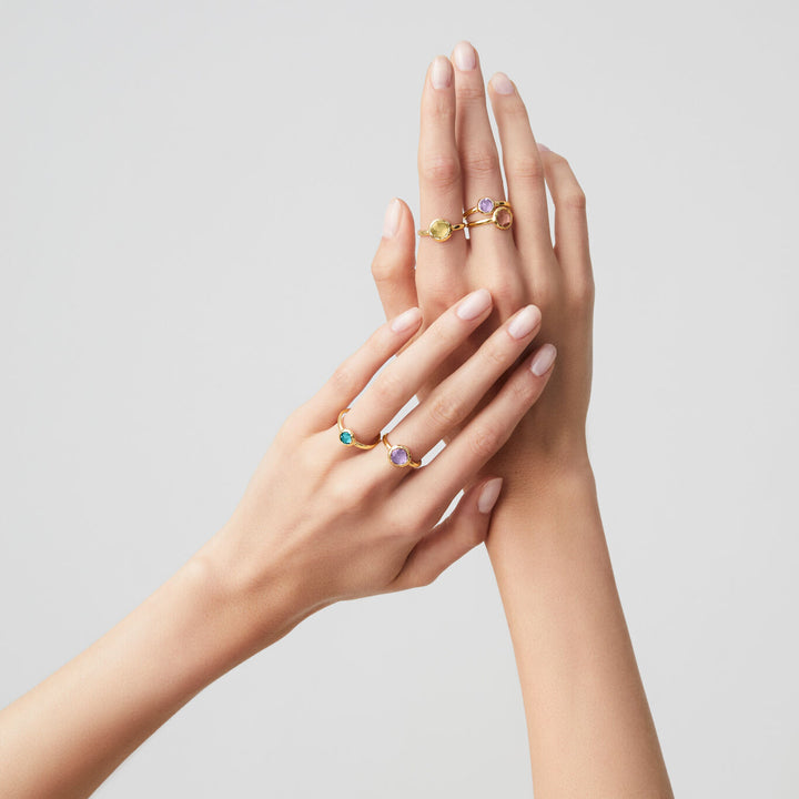 Giovanni Raspini Cipra ring 925 silver PVD gult guld finish kristall 12125-14