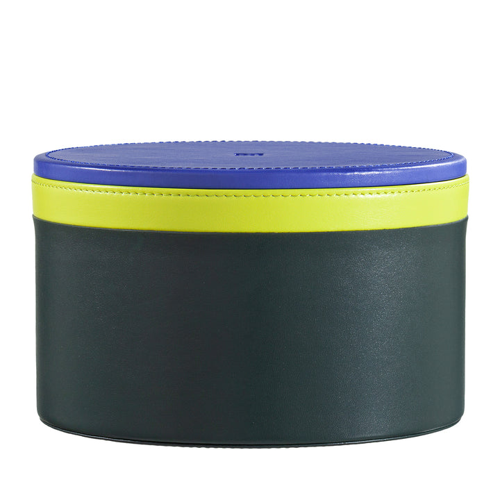 DUDU Designerski skórzany słoik na meble, przechowywanie z pokrywką 10x10cm, uchwyt na gofry, monety, klucze, słodycze, biżuteria