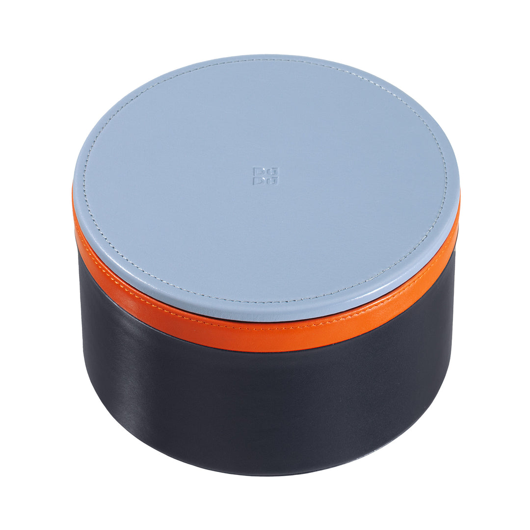 DUDU Designer læderkrukke til møbler, opbevaring med låg 10x10cm, vaffelholder Mønter Nøgler Sliksmykker