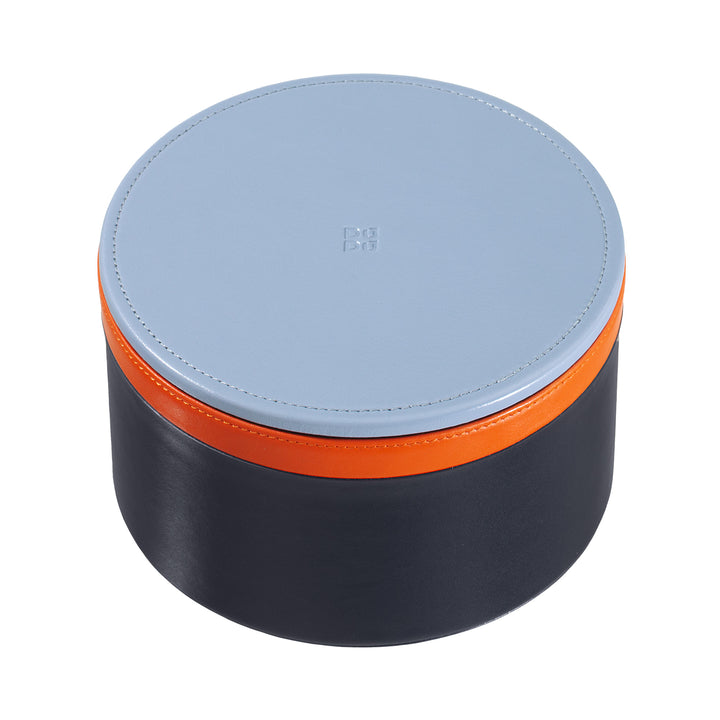 DUDU Designer læderkrukke til møbler, opbevaring med låg 10x10cm, vaffelholder Mønter Nøgler Sliksmykker