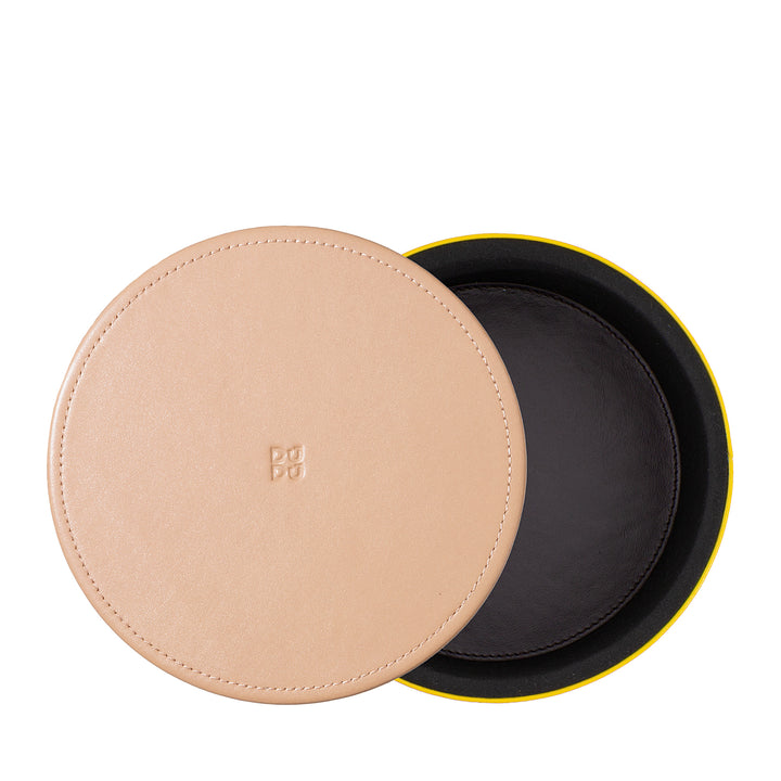 Jarra de couro de designer DUDU para móveis, armazenamento com tampa 10x10cm, suporte para waffle, moedas, chaves, joias para doces