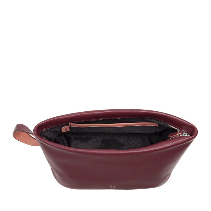 DUDU Beauty Case til kvinder og mænd i læder med lynlås, stor toilettaske i lyse farver, ideel til rejser, fitnesscenter, spa, vandafvisende interiør