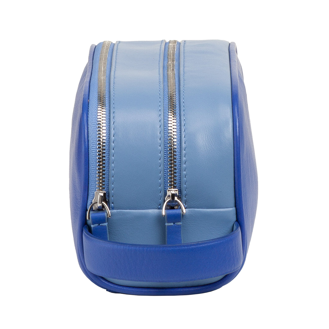 Ανδρική και γυναικεία θήκη ομορφιάς ταξιδιού DUDU από ανθεκτικό μαλακό δέρμα, τσάντα περιποίησης με διπλό φερμουάρ, αδιάβροχο εσωτερικό, τσάντα χειρός με λαβή