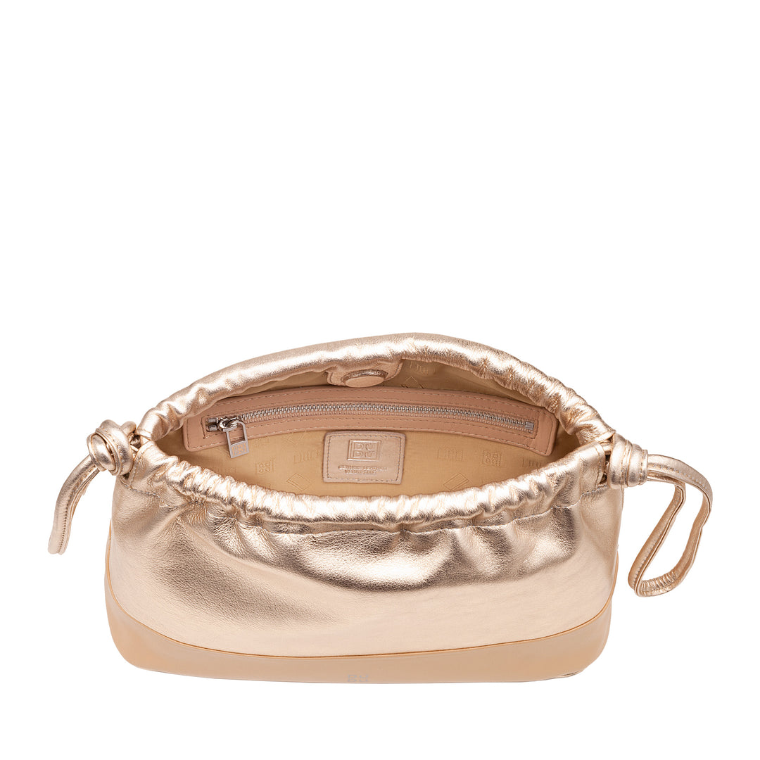 DUDU Damesenveloptas van zacht leer, gekleurde clutch met trekkoord en schouderband